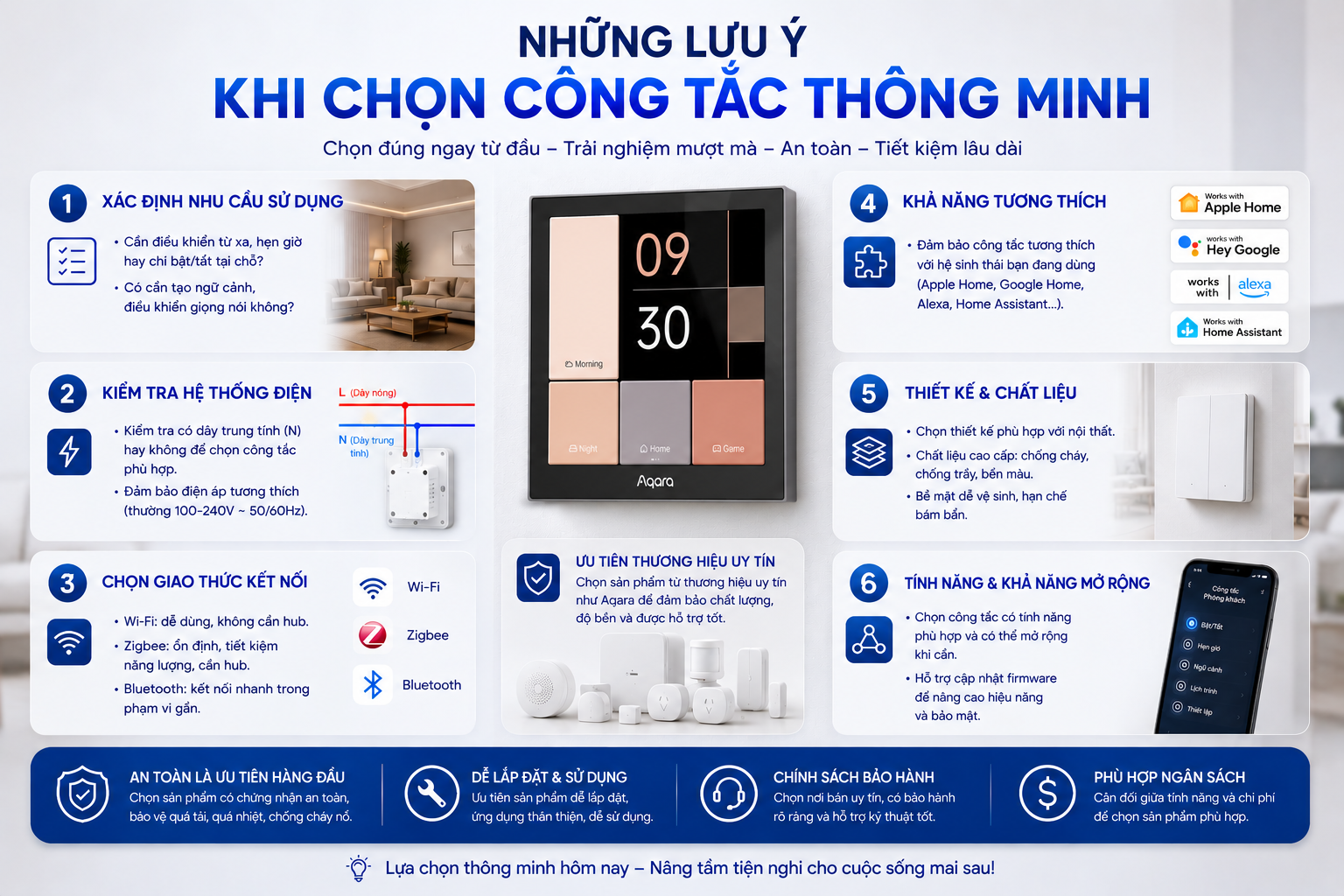 Những lưu ý khi chọn công tắc thông minh
