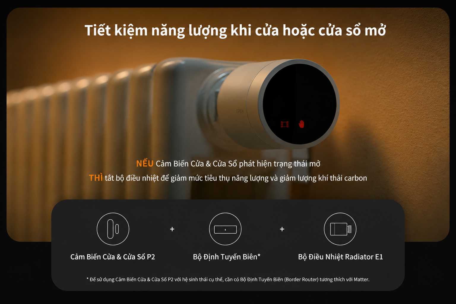 Cảm biến cửa Aqara P2 tương thích Matter