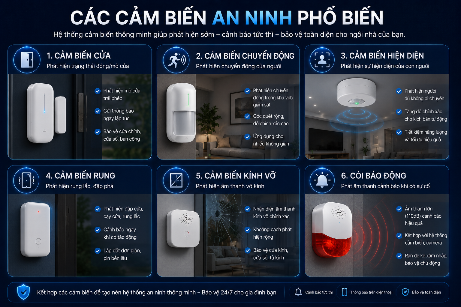 Cảm biến an ninh phổ biến