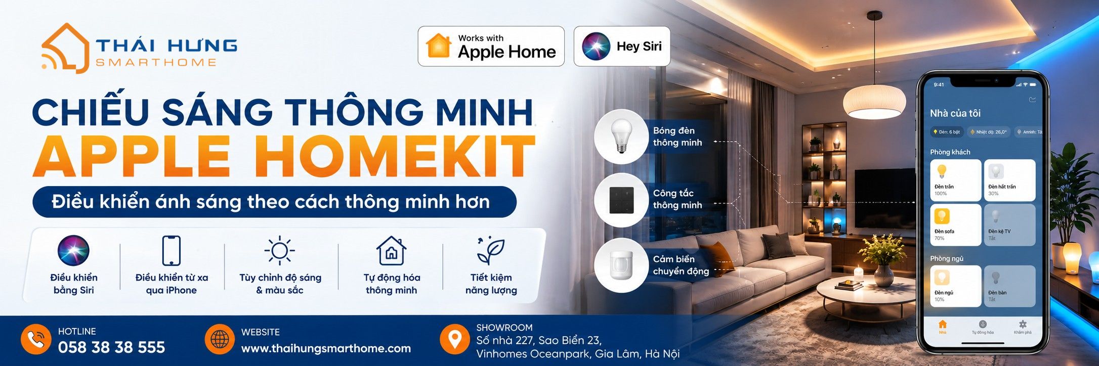Chiếu sáng thông minh tích hợp Apple Homekit