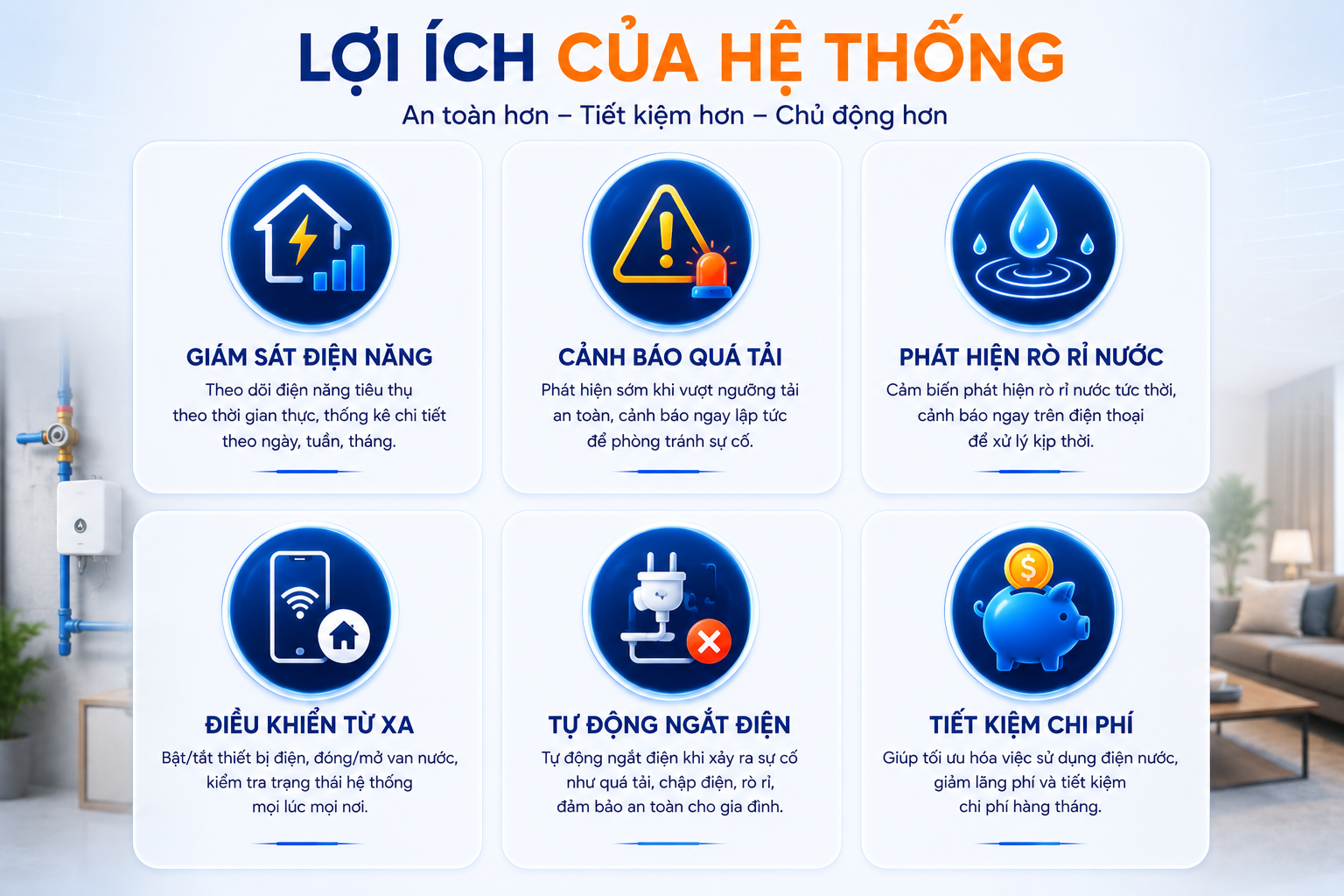 Lợi ích của kiểm soát điện nước thông minh