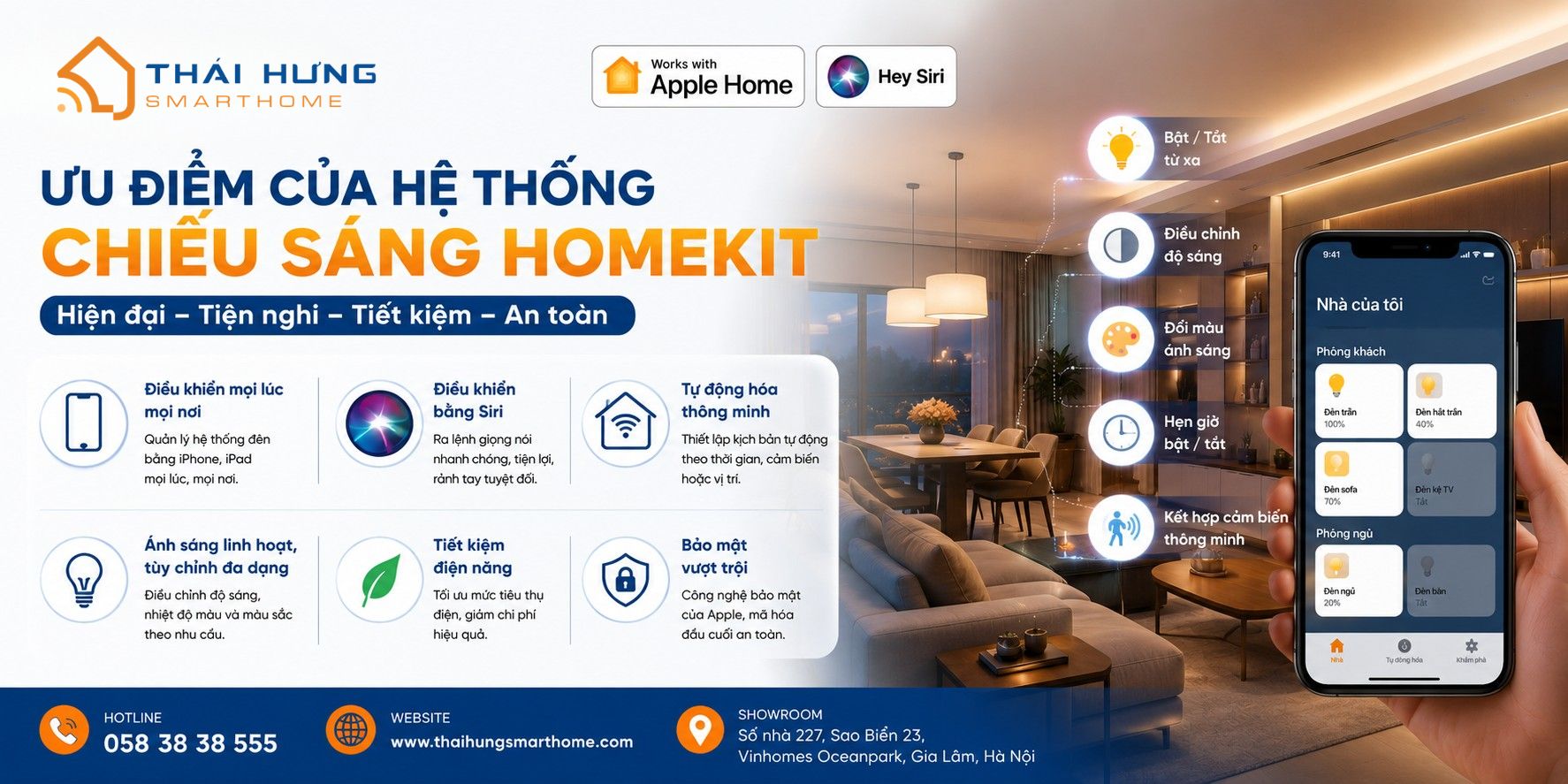 Ưu điểm của hệ thông chiếu sáng Apple Homekit
