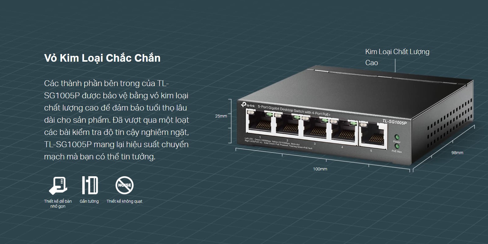 Switch TP-Link TL-SG1005P 4 Port PoE (5P Gigabit RJ45)