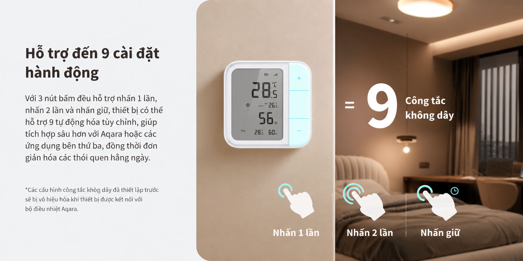 Cảm biến nhiệt độ và độ ẩm Aqara W100
