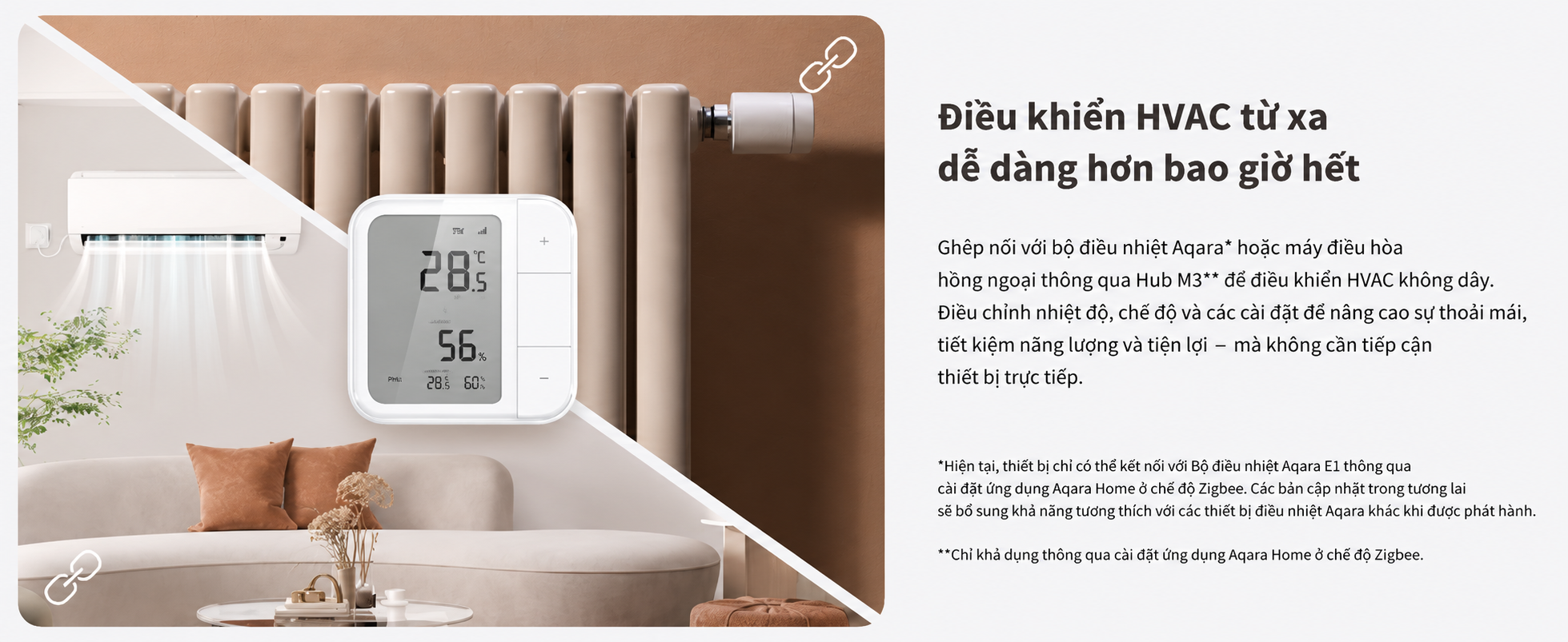 Cảm biến nhiệt độ và độ ẩm Aqara W100