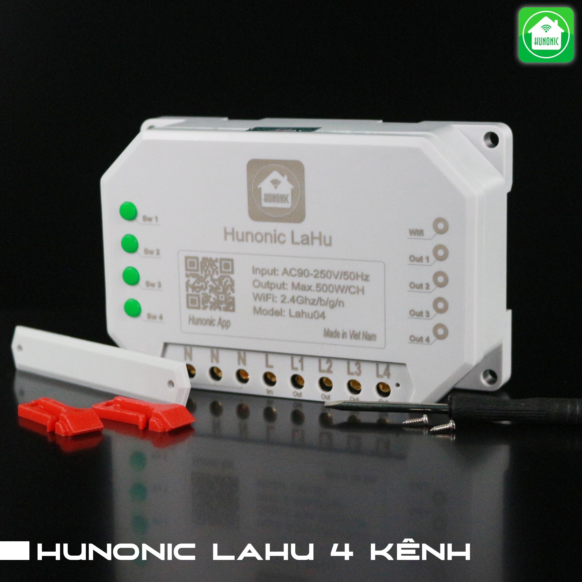 Công tắc thông minh Hunonic Lahu 4 kênh