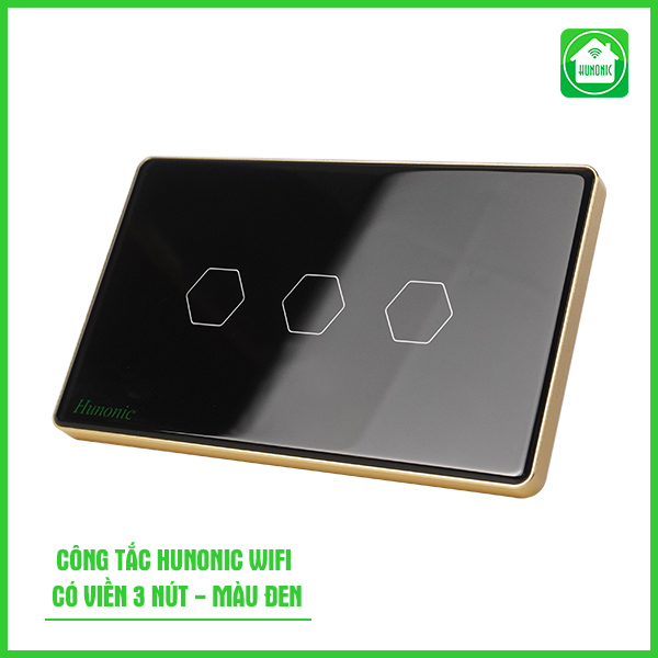 Công Tắc Cảm Ứng Wifi Hunonic Viền Vàng
