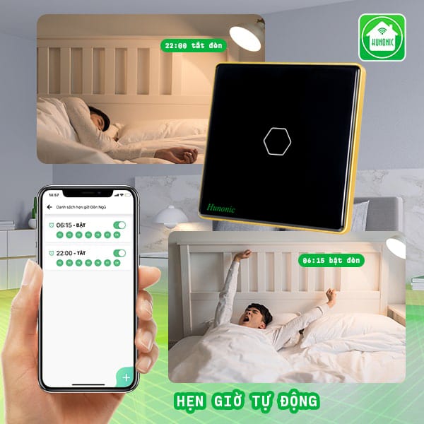 Công tắc cảm ứng Hunonic Luxury hình vuông
