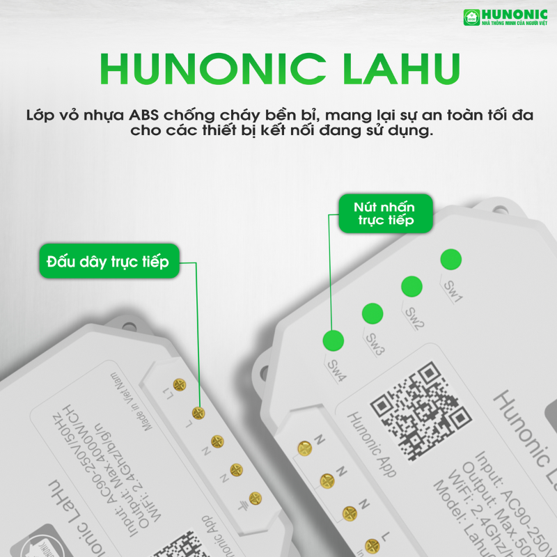 Công tắc thông minh Hunonic Lahu 2 kênh