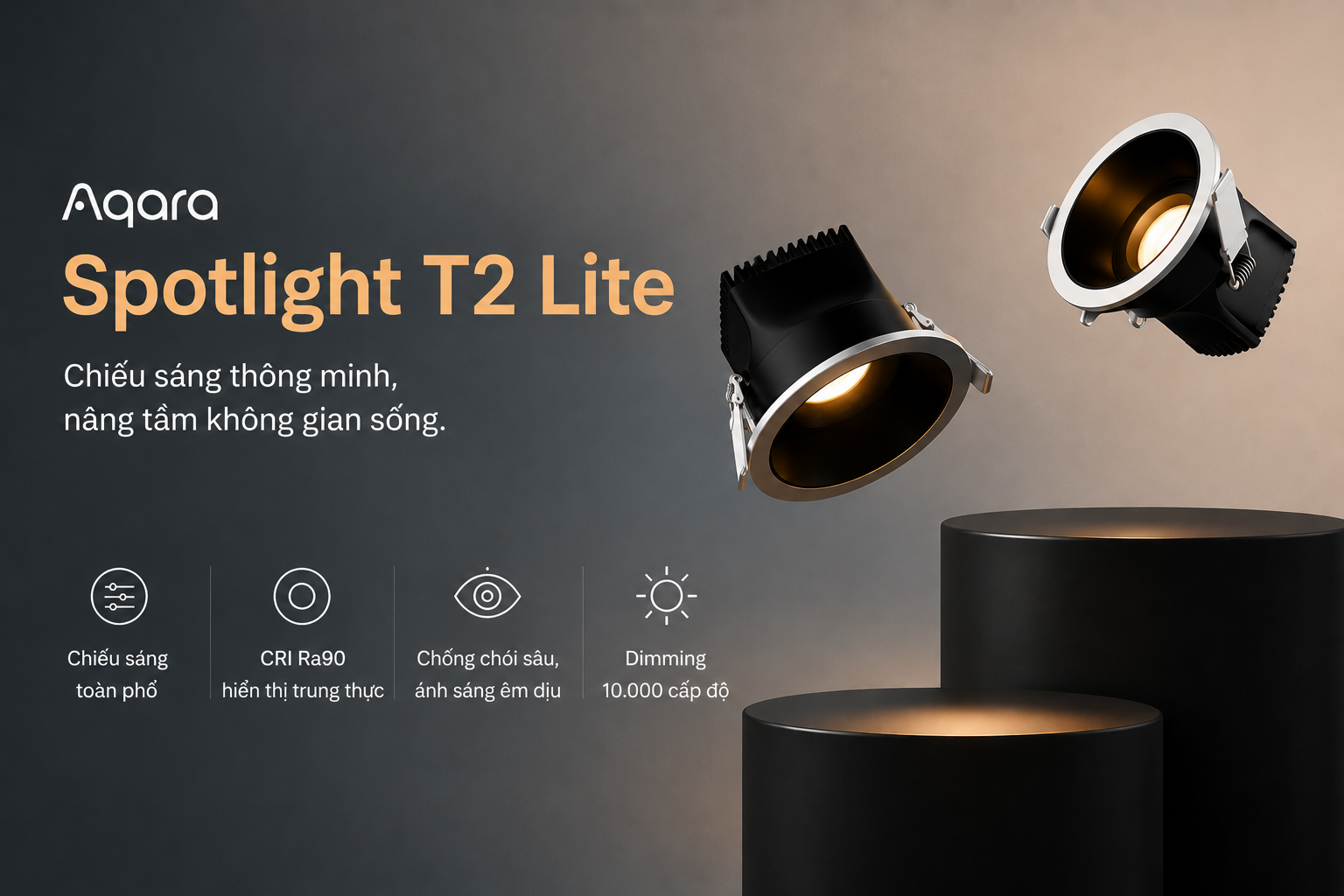 So sánh đèn âm trần Aqara T2, T2 Lite, T2 Pro