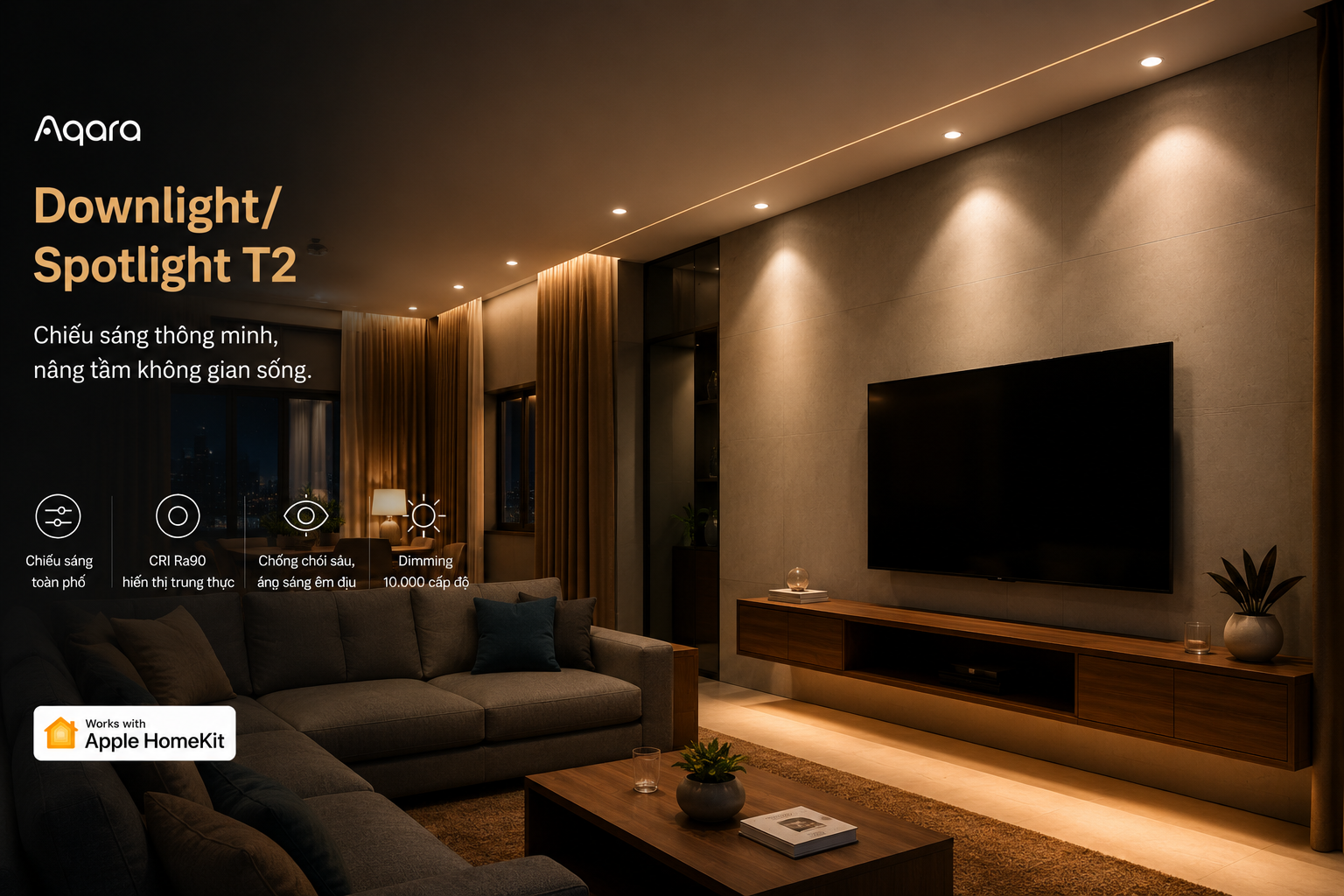So sánh đèn âm trần Aqara T2, T2 Lite, T2 Pro