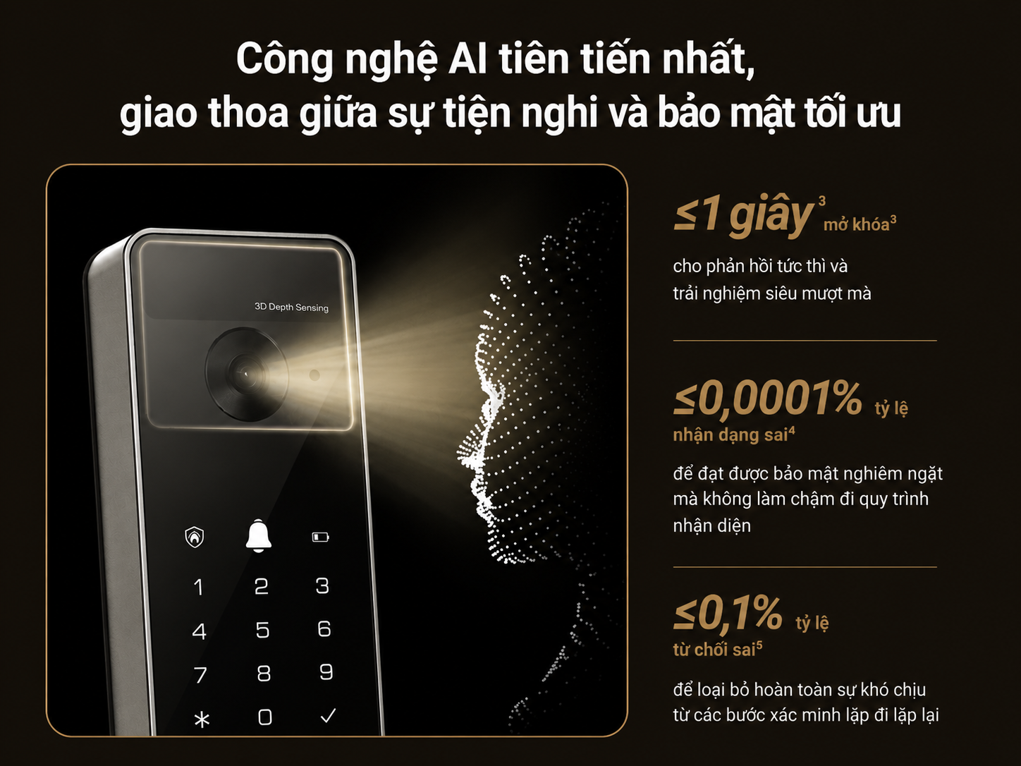 Khóa cửa thông minh EZVIZ DL20FVS Plus, nhận diện Face ID, tĩnh mạch lòng bàn tay