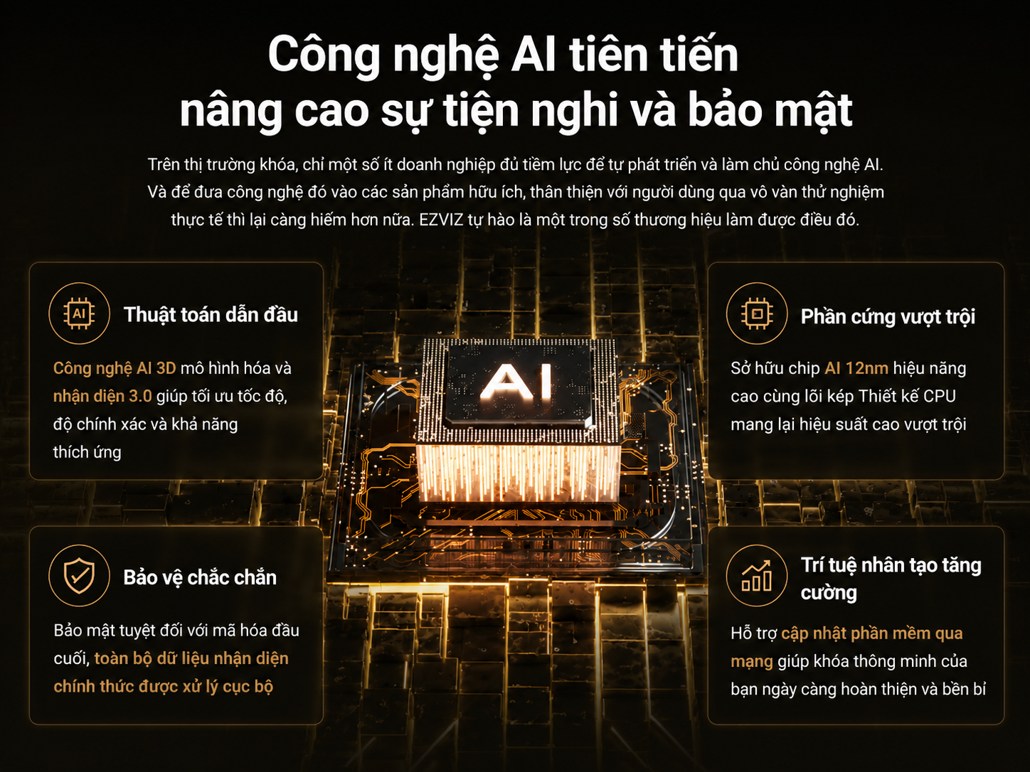 Khóa cửa thông minh EZVIZ DL20FVS Plus, nhận diện Face ID, tĩnh mạch lòng bàn tay