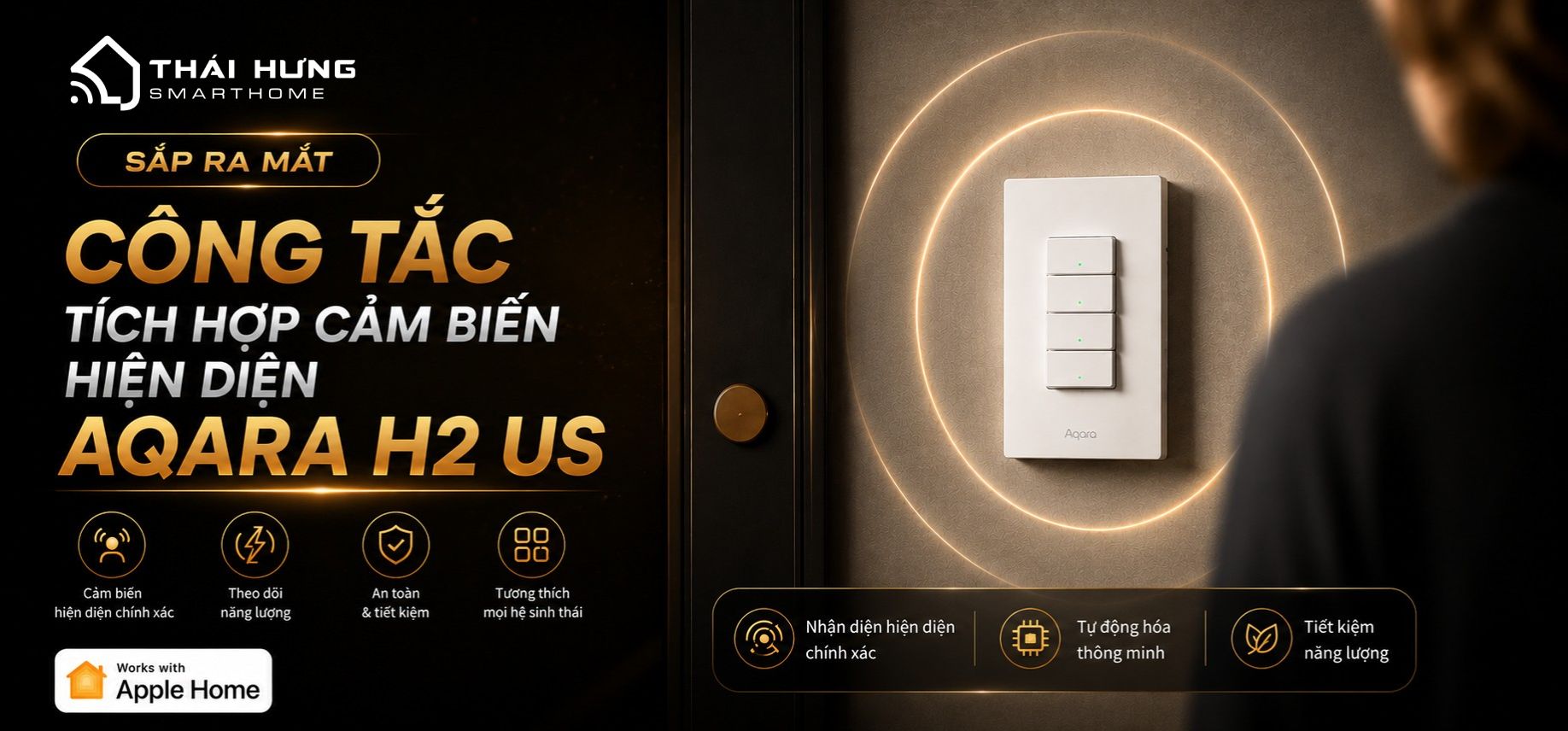 Công tắc tích hợp cảm biến hiện diện Aqara H2 US
