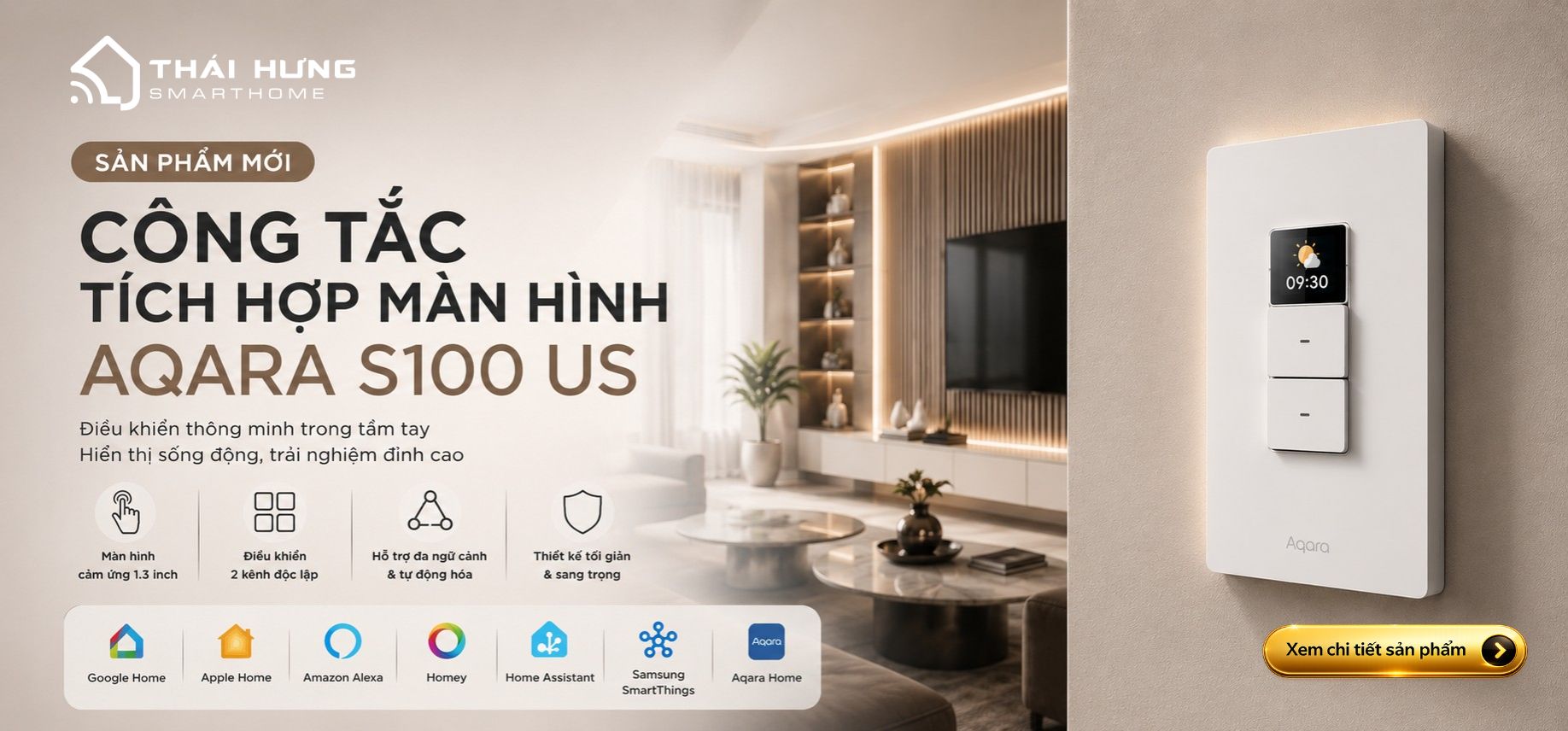 công tắc màn hình aqara s100 us