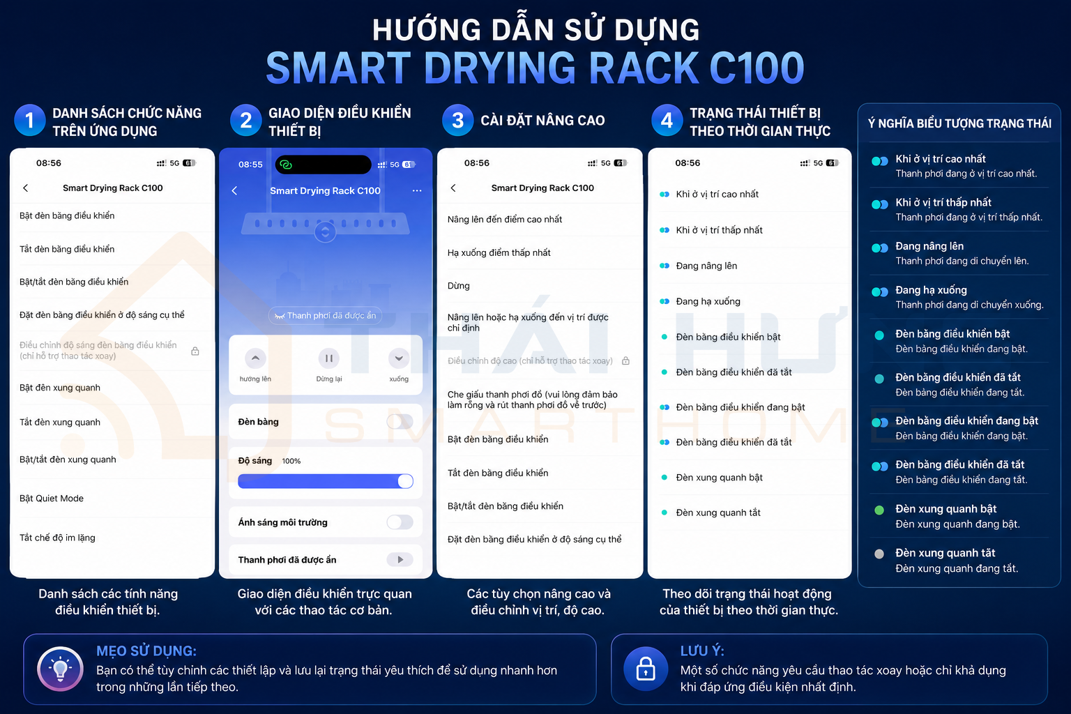 Giao diện App giàn phơi Aqara C100