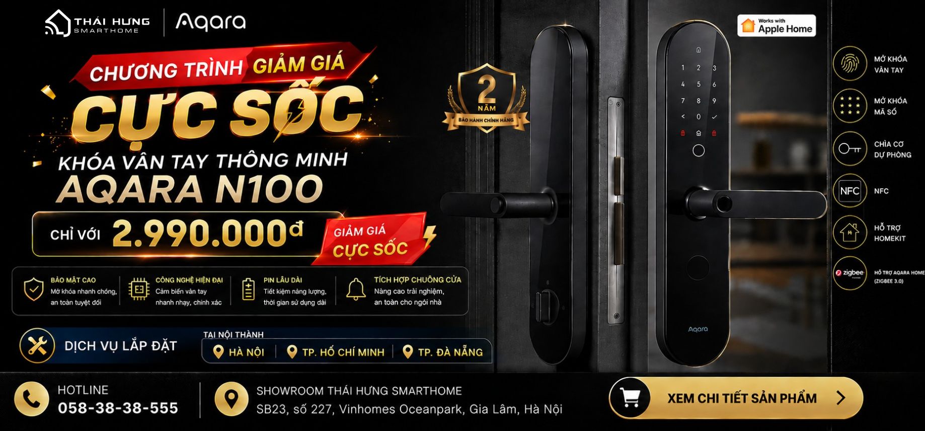 Khóa vân tay thông minh Aqara N100