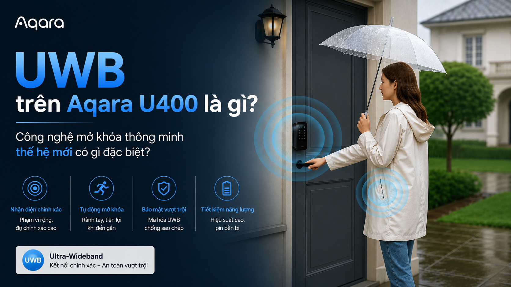 Aqara U400 mang công nghệ UWB lên khóa thông minh