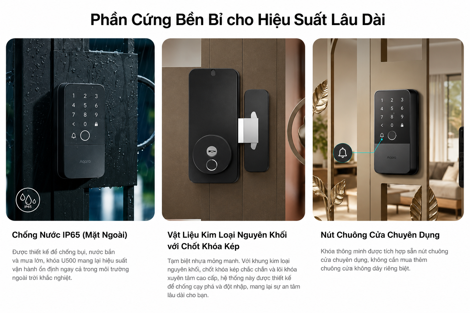 Aqara U500 chống nước hiệu quả