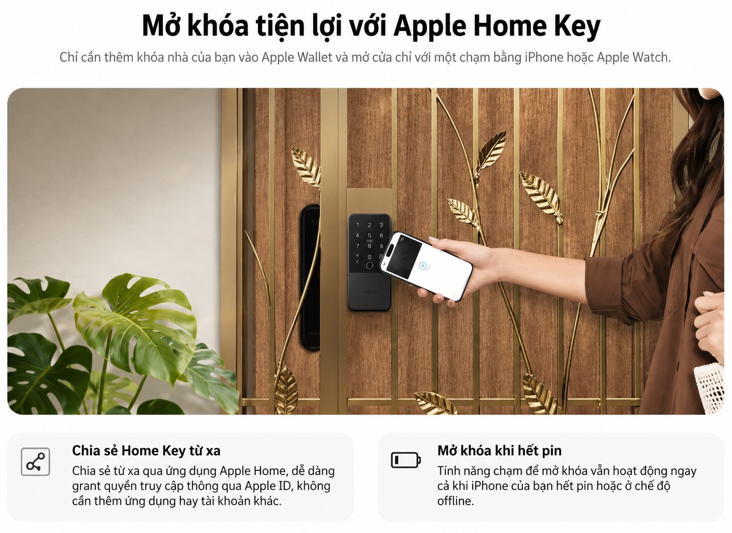 Aqara U500 mở khóa tiện lợi với Apple Home Keys