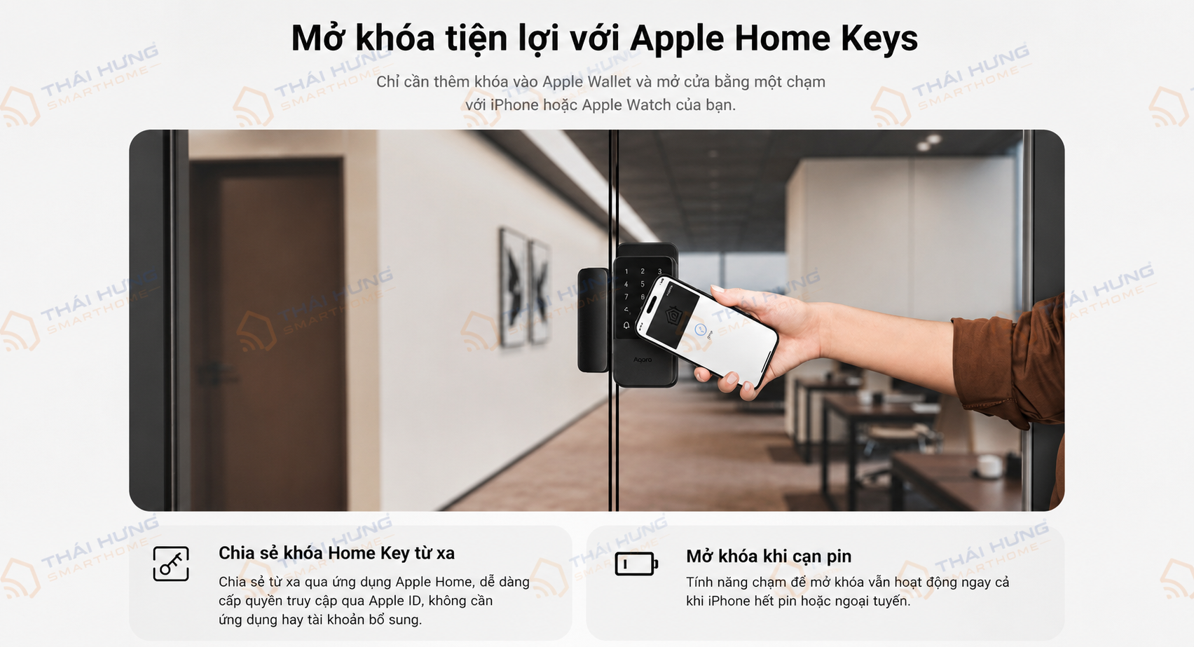 Aqara U500 mở khóa bằng Apple Homekeys