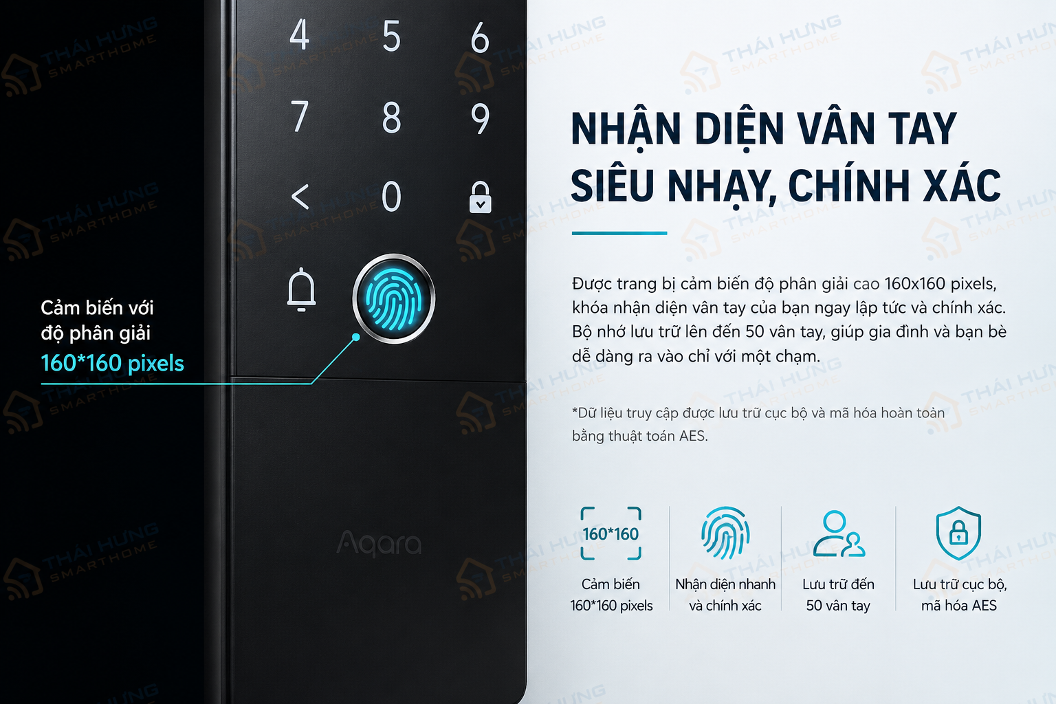 Aqara U500 với vân tay siêu nhạy