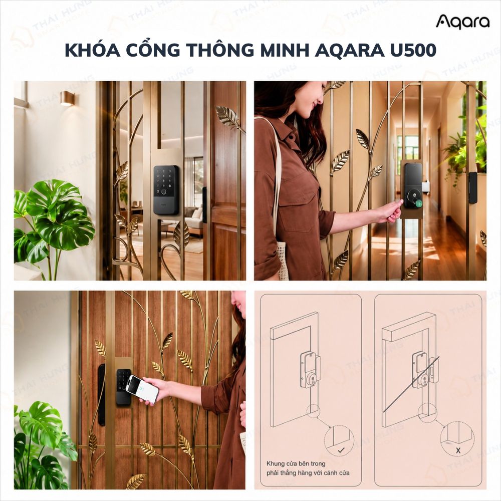 Khóa cửa cổng thông minh Aqara U500