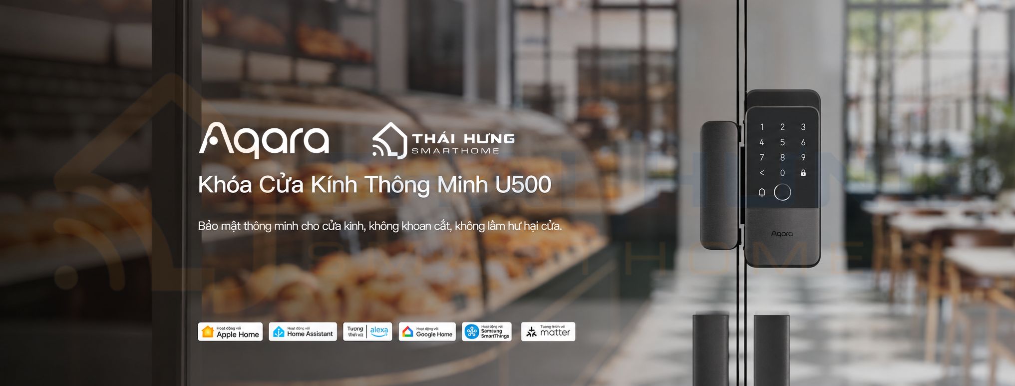 Khóa cửa kính thông minh Aqara U500