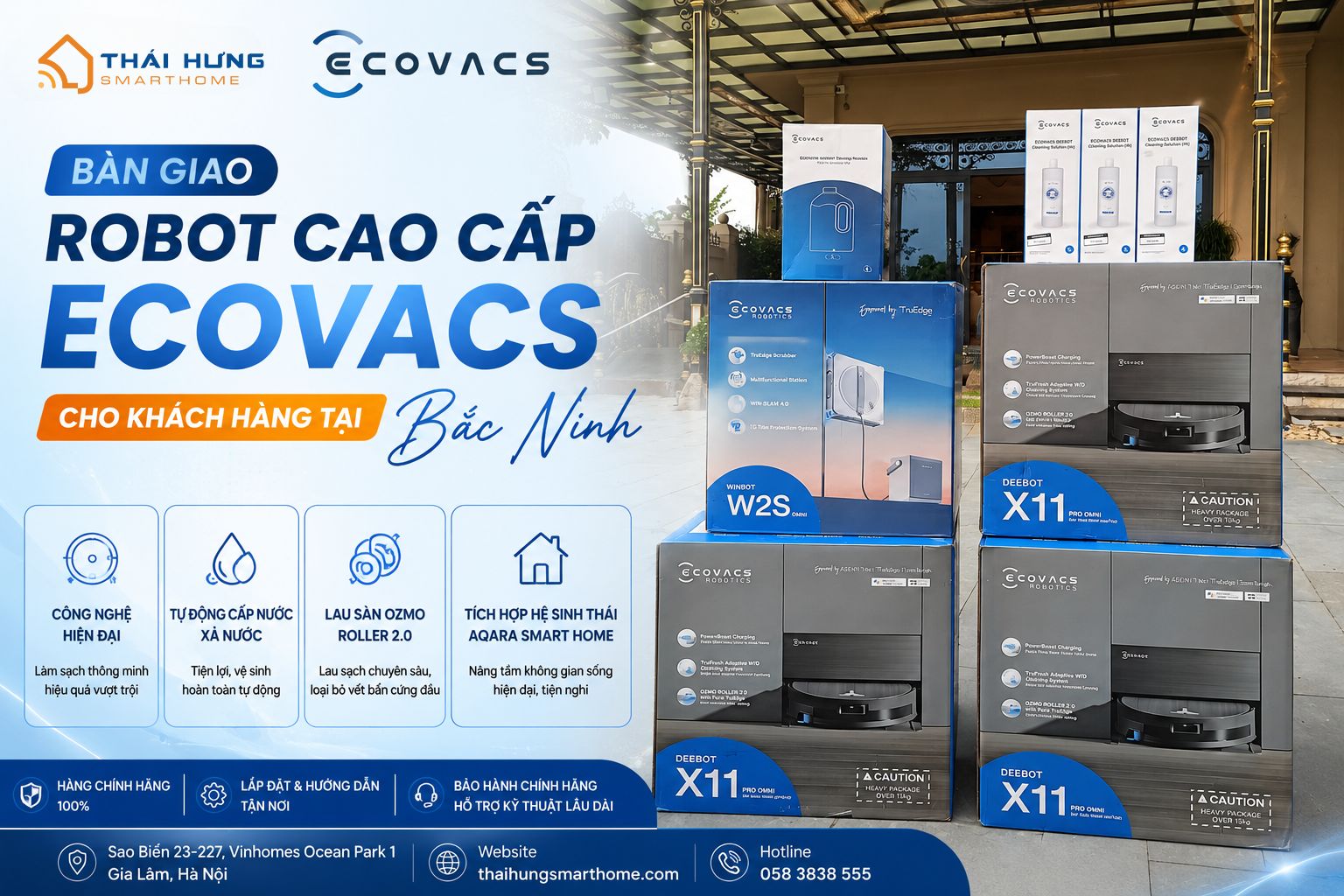 Bàn giao robot hút bụi thông minh Ecovacs cho khách hàng tại Bắc Ninh
