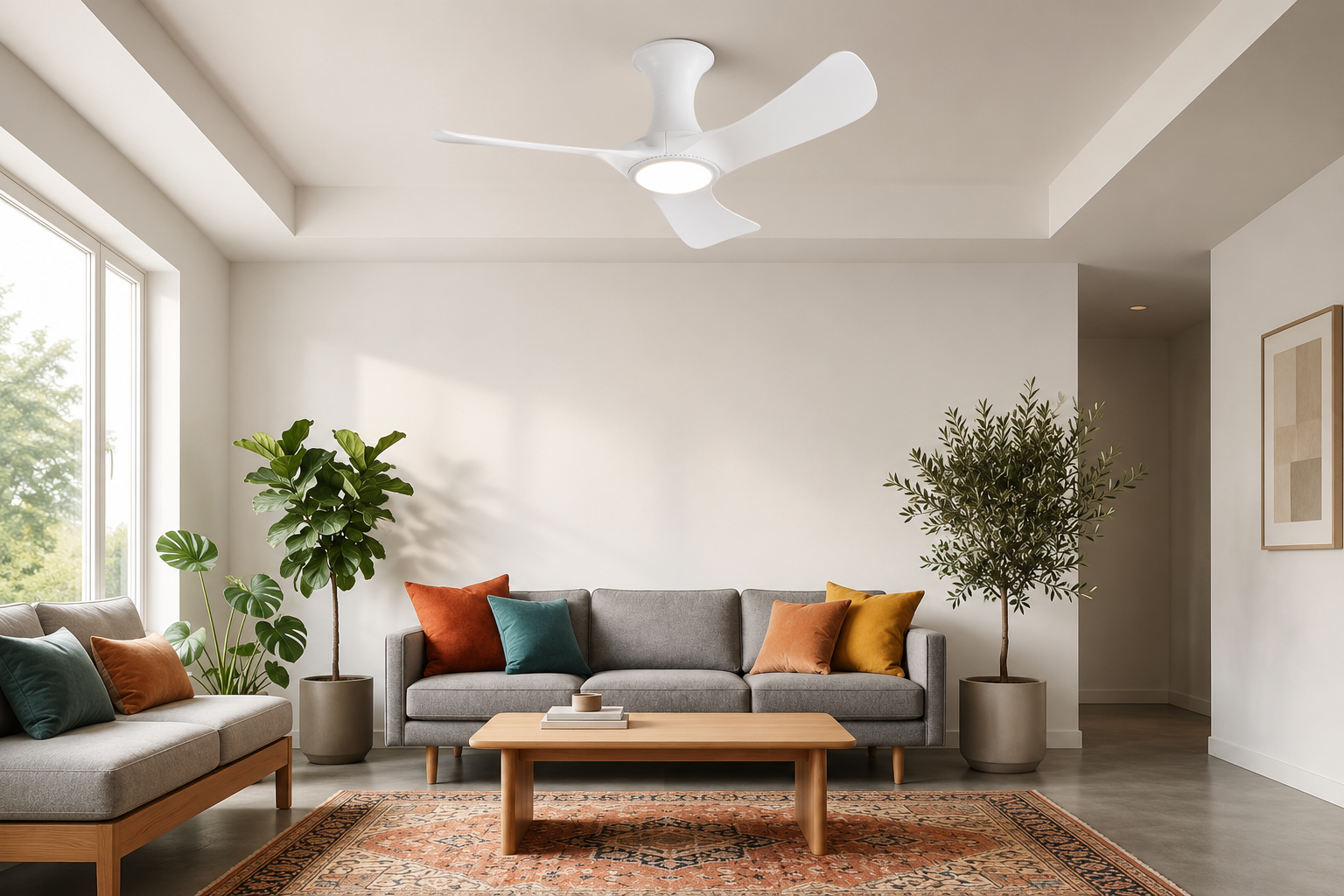 Quạt trần thông minh tích hợp đèn 48 inch, kết nối Matter