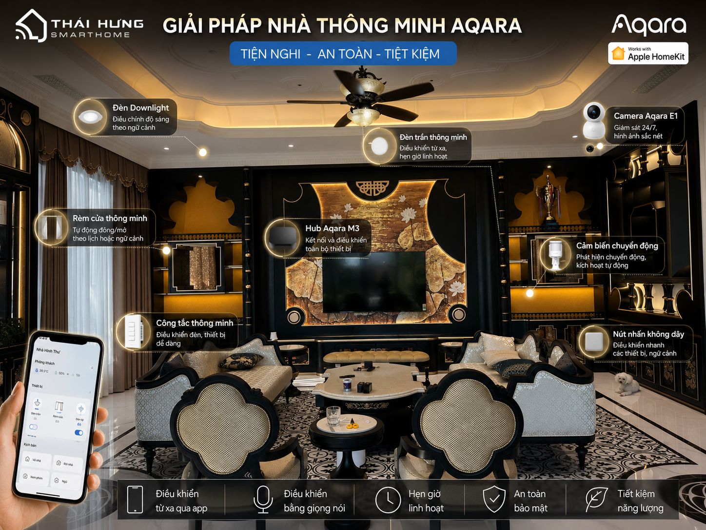 Nhà thông minh Aqara tích hợp Apple Homekit