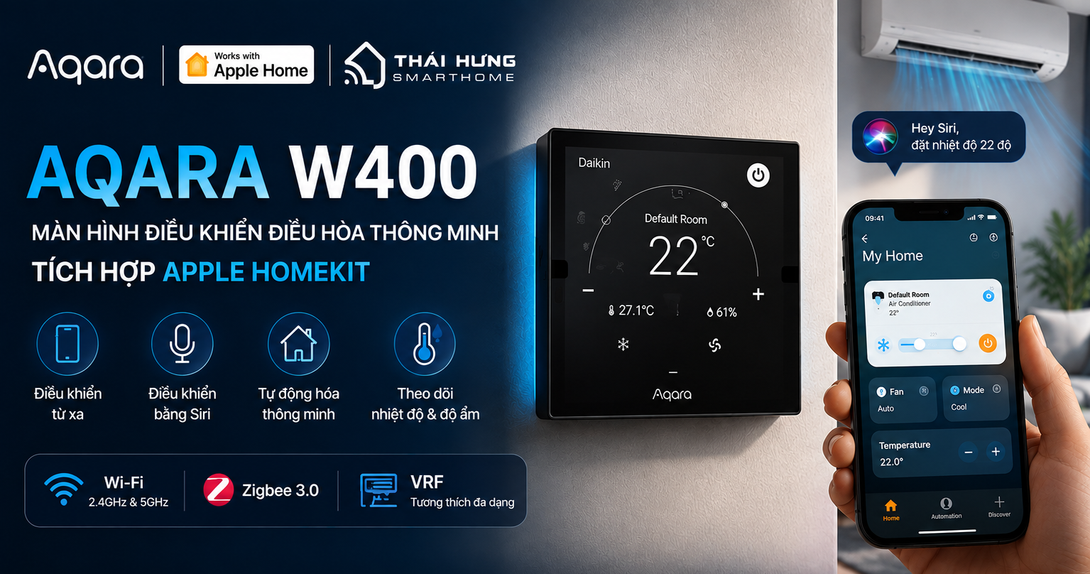 Aqara W400 tích hợp điều khiển trên Apple Homekit