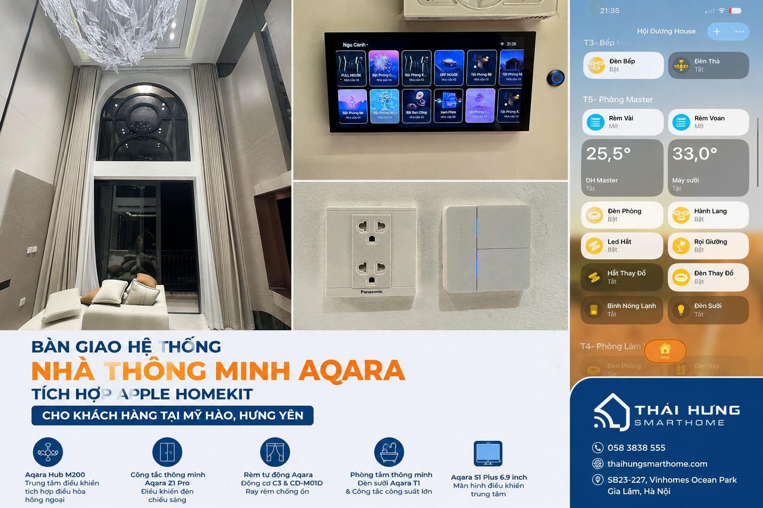 Bàn giao nhà thông minh Aqara cho khách hàng tại Mỹ Hào, Hưng Yên