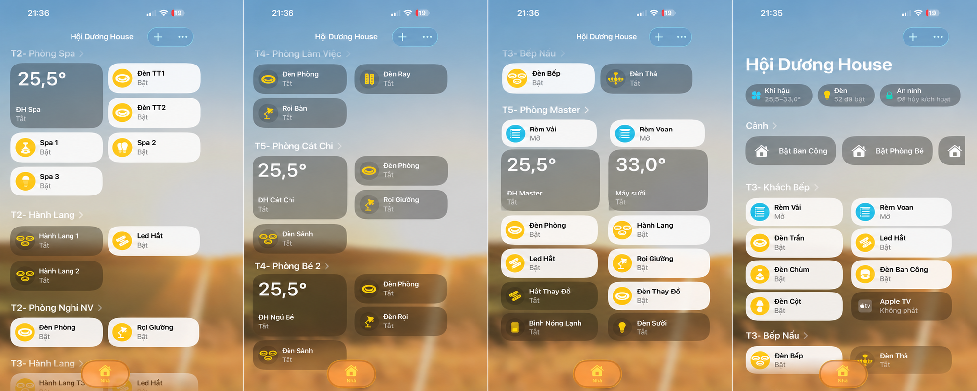 Giao diện điều khiển trên Apple Homekit