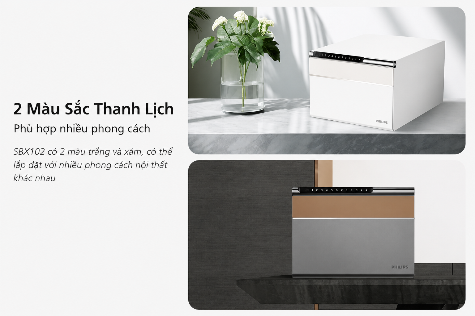 Két sắt thông minh mini Philips SBX102