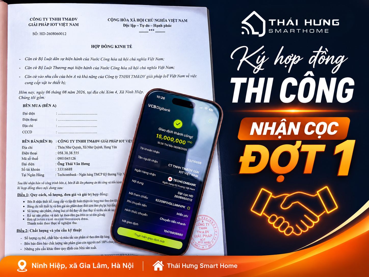 Ký hợp đồng thi công trọn gói Aqara Smart Home