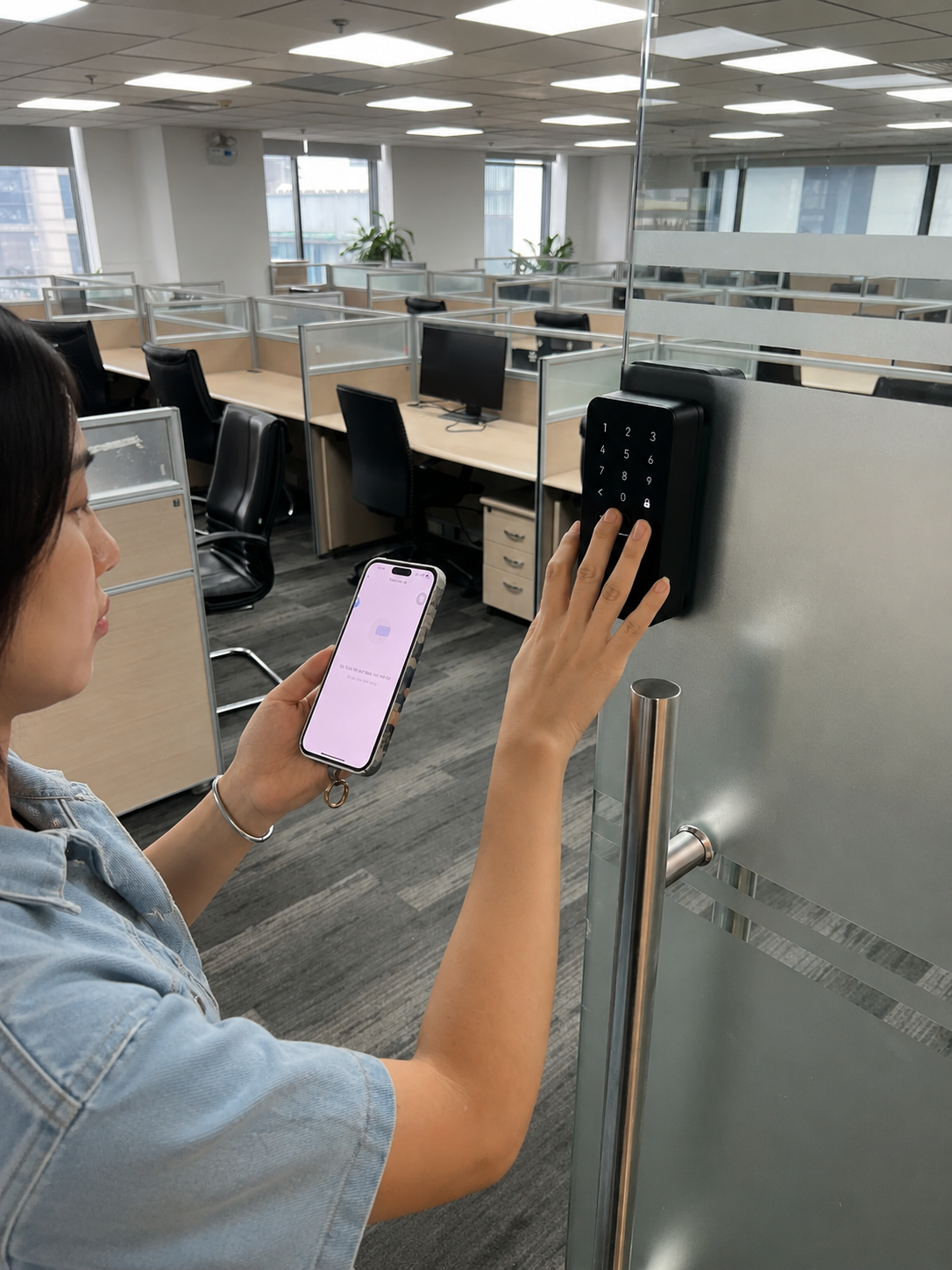 Lắp đặt khóa cửa kính thông minh Aqara U500