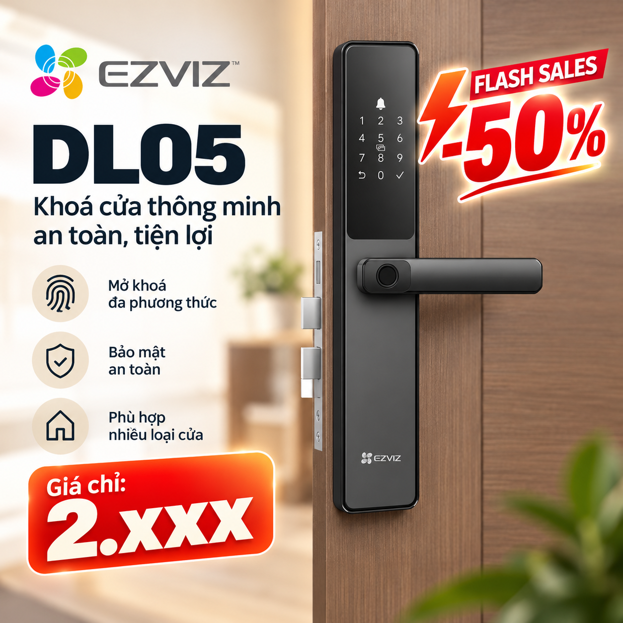 Khóa vân tay thông minh Ezviz DL05