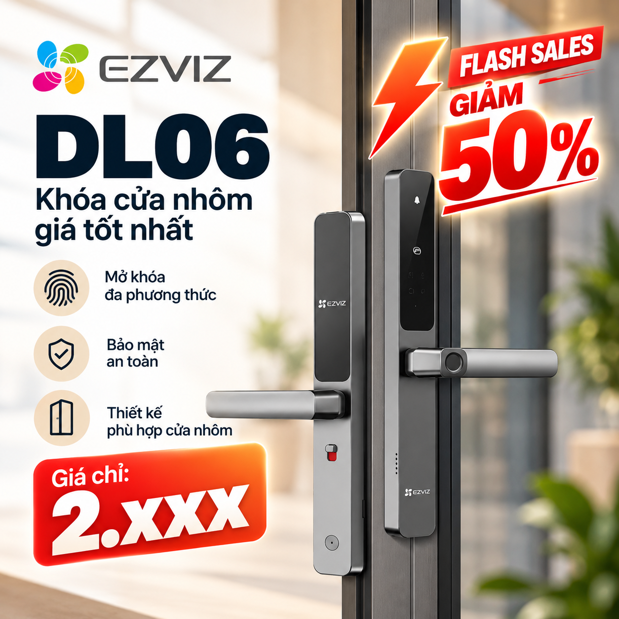 Khóa cửa nhôm thông minh Ezviz CS-DL06