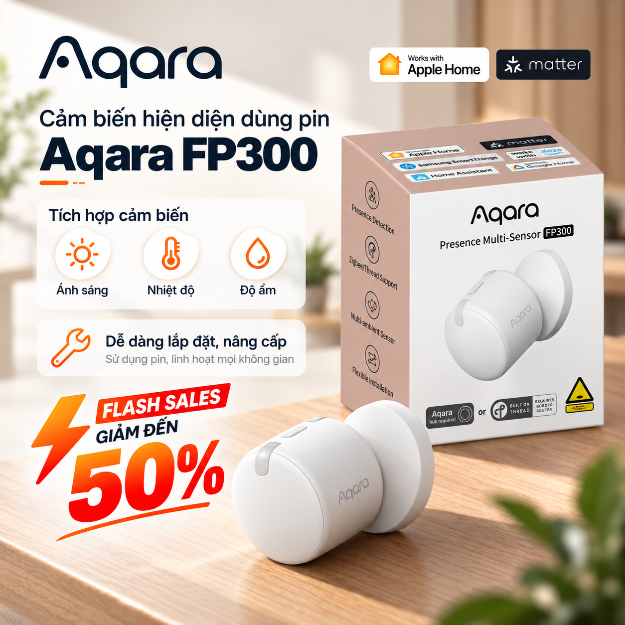 Cảm biến hiện diện Aqara FP300 PS-S04D