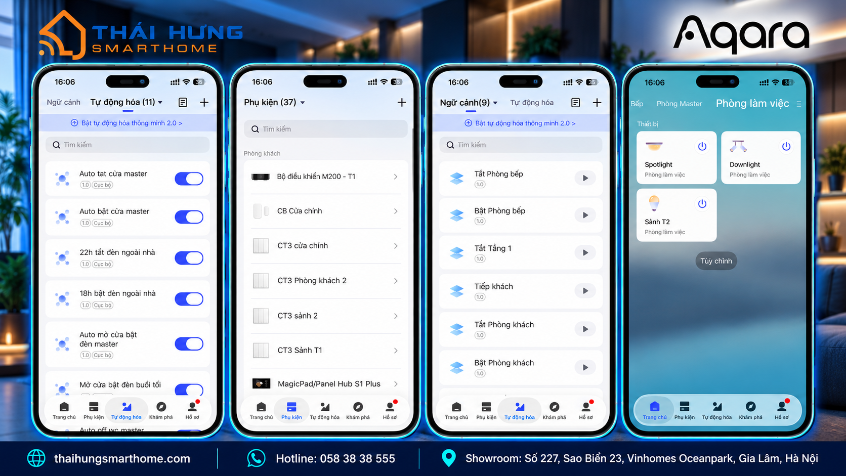 Giao diện điều khiển Aqara Smart Home trên Aqara Home App